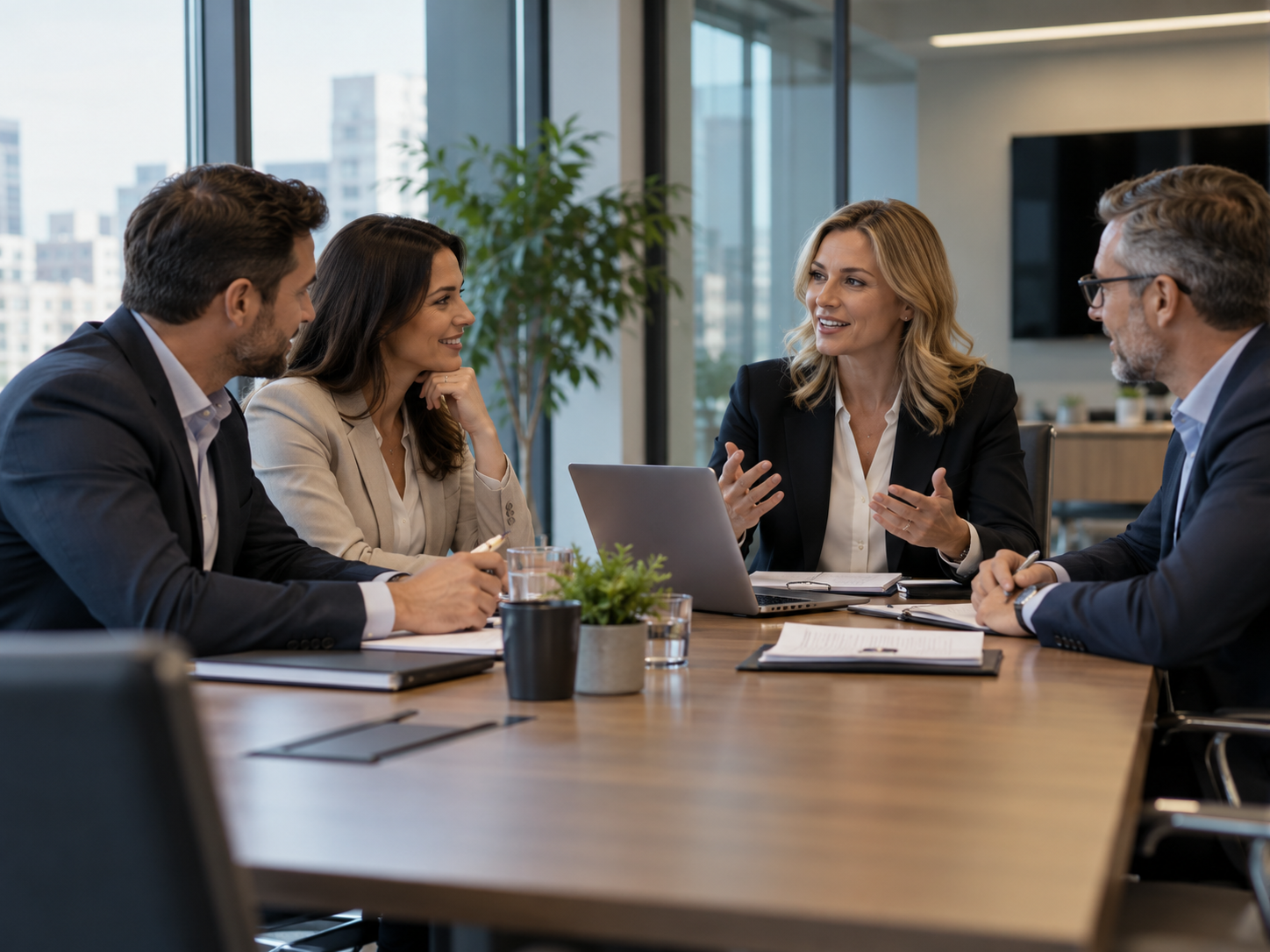 HR consultants discussing recruitment requirements