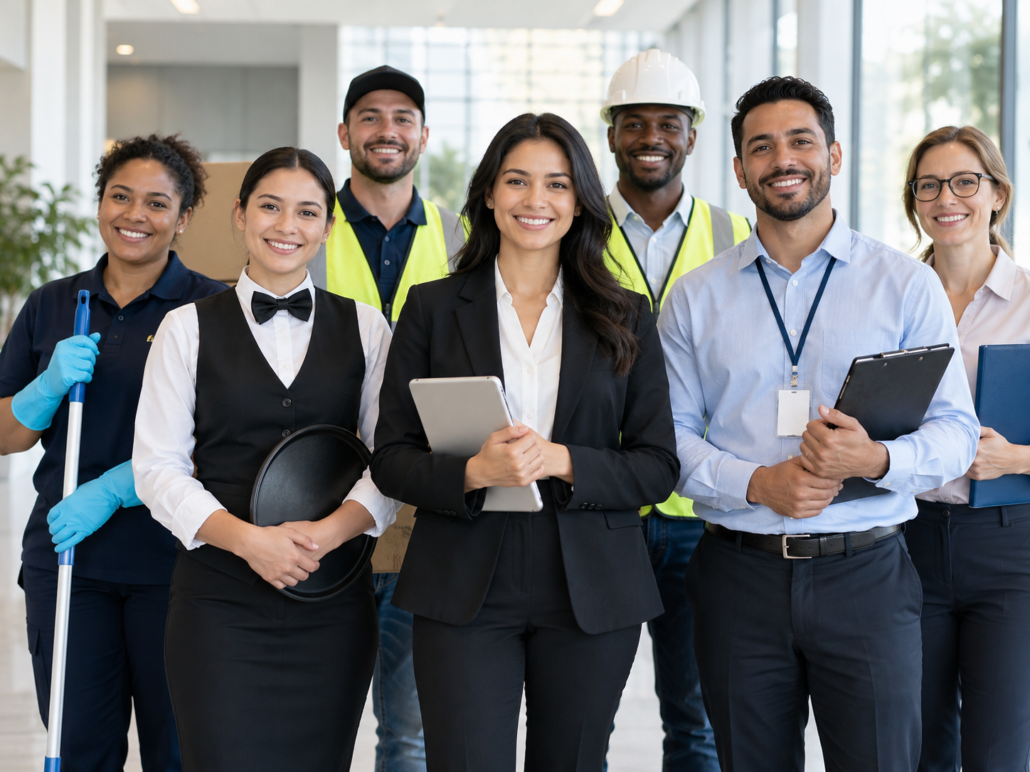 Professionals representing different workforce sectors